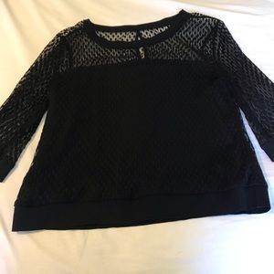 Black mesh top